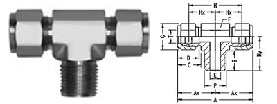 Male Branch Tee Instrumentation Pipe Fittings Supplier - SMSM